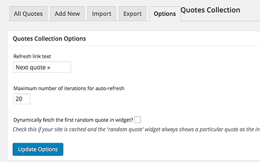 quotescollection-settings